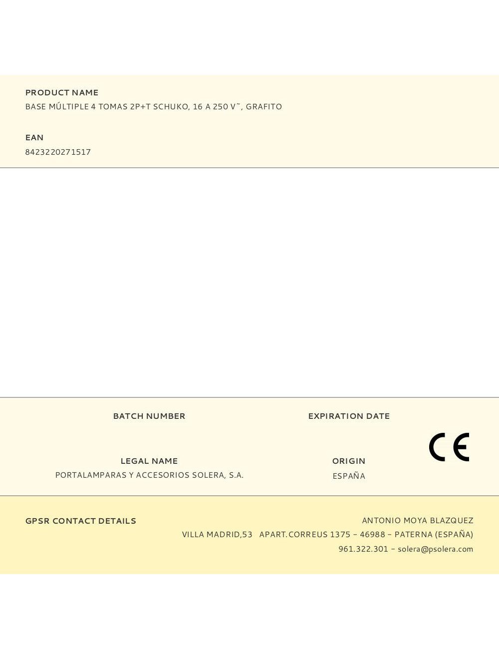 Base múltiple 4 tomas 2p+t schuko, 16 a 250 v~, grafito