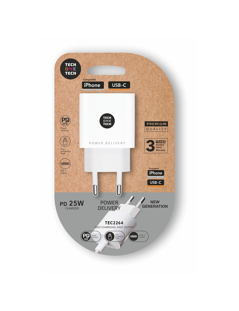 Cargador 25 w ultrarrápido usb-c blanco