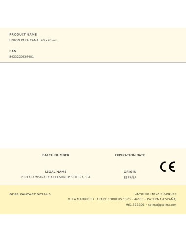 Union para canal 40 x 70 mm