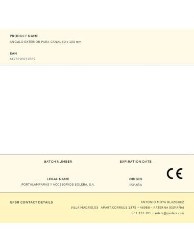 Angulo exterior para canal 60 x 100 mm