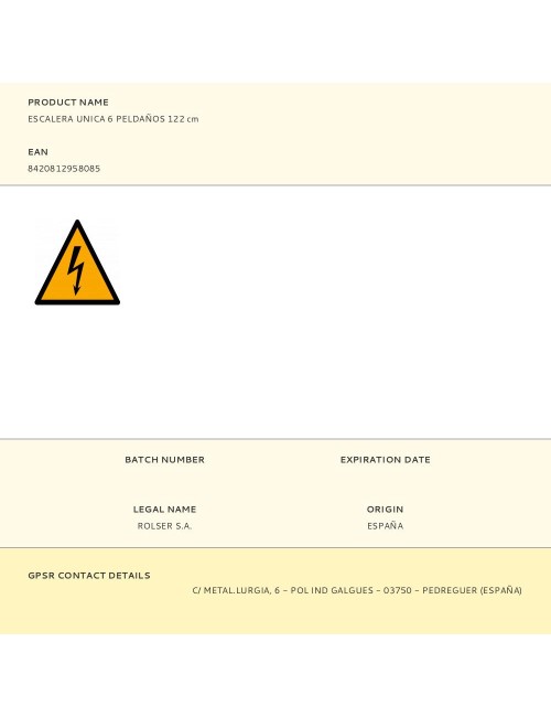 Escalera unica 6 peldaños 122 cm
