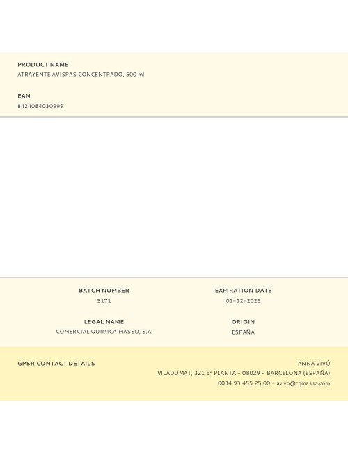 Atrayente avispas concentrado, 500 ml