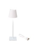 Lámpara led de mesa recargable para exterior y interior color 37 cm blanco