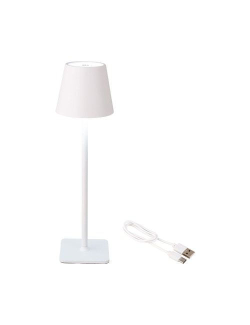 Lámpara led de mesa recargable para exterior y interior color 37 cm blanco