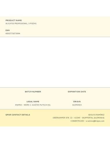 Alicates profesional, 3 piezas