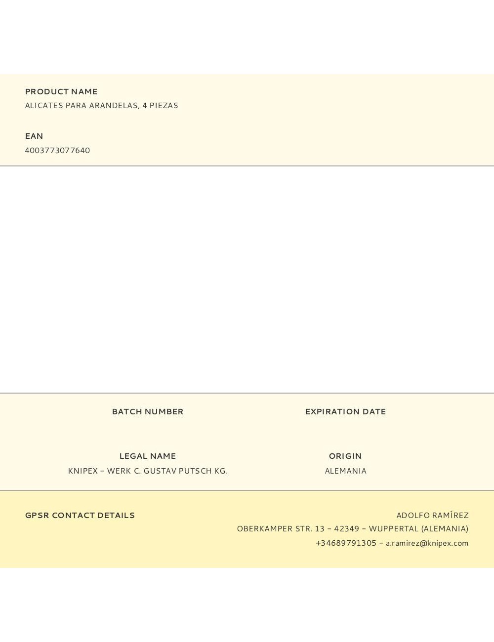 Alicates para arandelas, 4 piezas