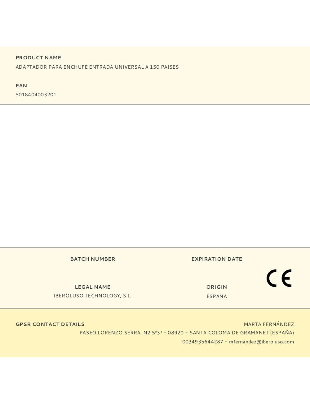 Adaptador para enchufe entrada universal a 150 paises