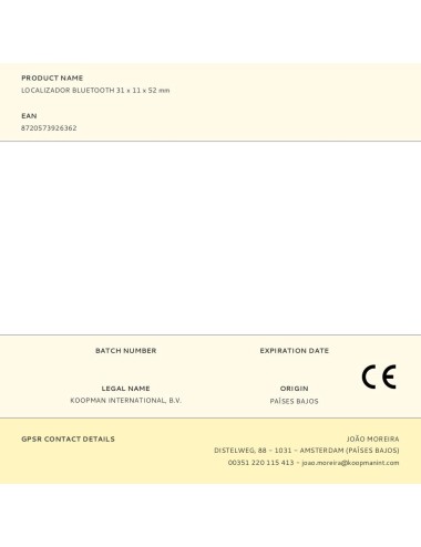 Localizador bluetooth 31 x 11 x 52 mm