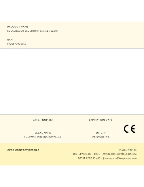 Localizador bluetooth 31 x 11 x 52 mm