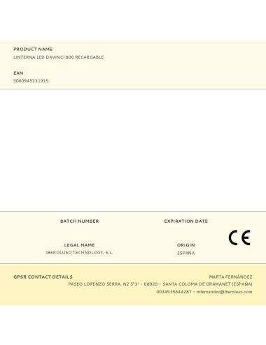 Linterna led davinci 800 recargable