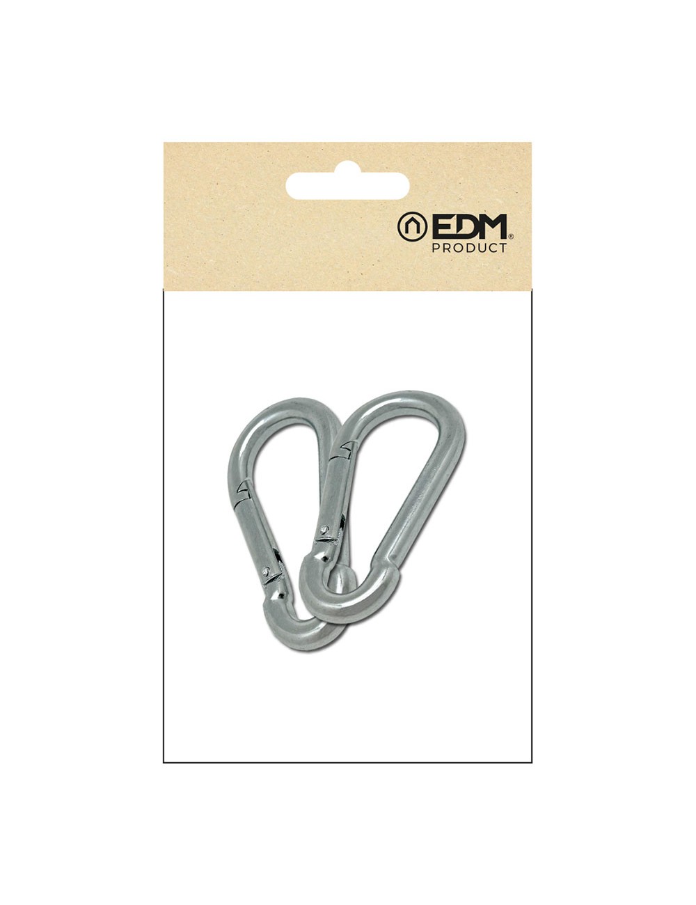 Mosquetón bombero, sin seguro, msq01, acero galvanizado, 5 x 50 mm. 2 unidades