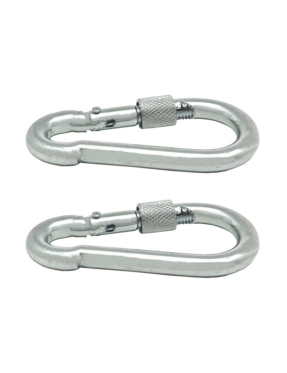 Mosquetón bombero con seguro, msq02, acero galvanizado, 6 x 60 mm. 2 unidades