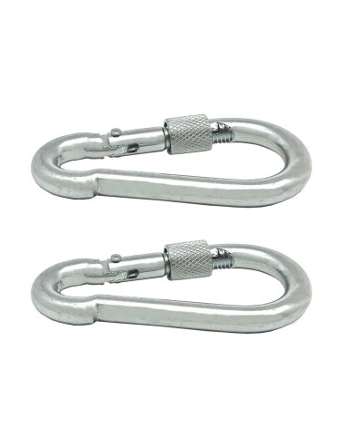 Mosquetón bombero con seguro, msq02, acero galvanizado, 7 x 70 mm. 2 unidades