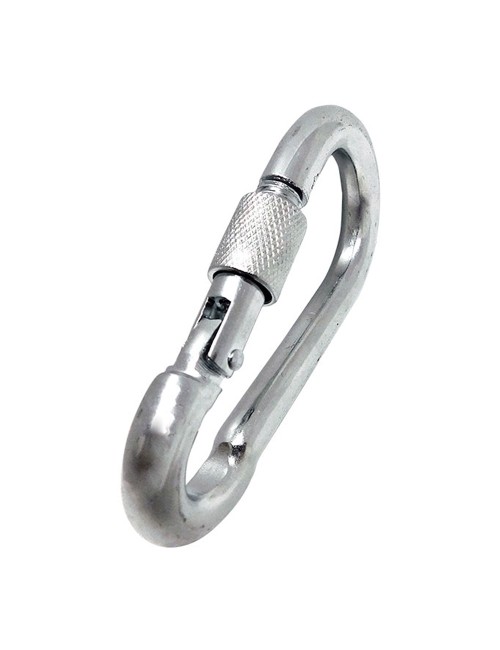 Mosquetón bombero con seguro, msq02, acero galvanizado, 7 x 70 mm. 2 unidades