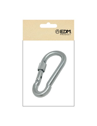 Mosquetón bombero con seguro, msq02, acero galvanizado, 8 x 80 mm