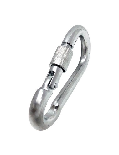 Mosquetón bombero con seguro, msq02, acero galvanizado, 10 x 100 mm