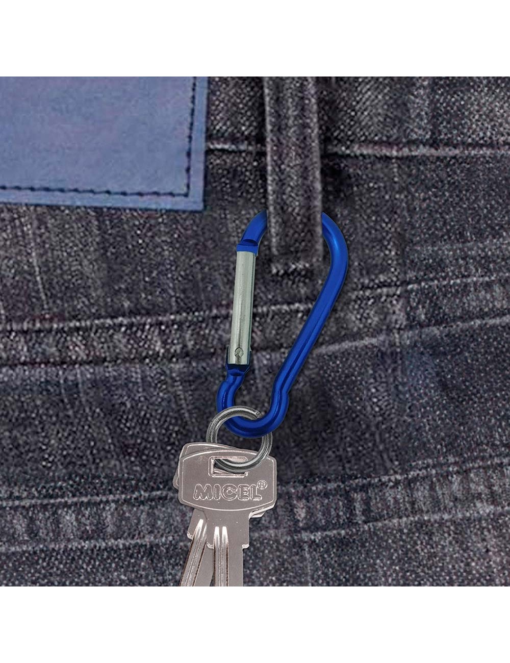 Mosquetón msq04, aluminio, colores surtidos. 5 x 50 mm, 2 unidades