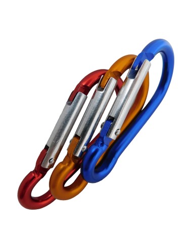 Mosquetón msq04, aluminio, colores surtidos, 6 x 60 mm, 2 unidades