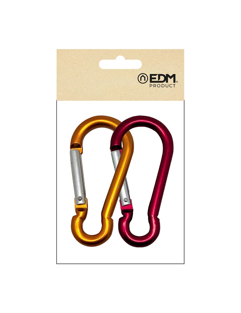 Mosquetón msq04, aluminio, colores surtidos, 6 x 60 mm, 2 unidades