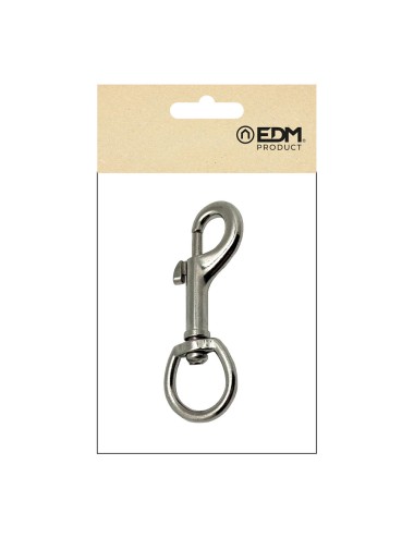 Mosquetón llavero anilla, msq05, acero niquelado, 80 mm, 5/8"