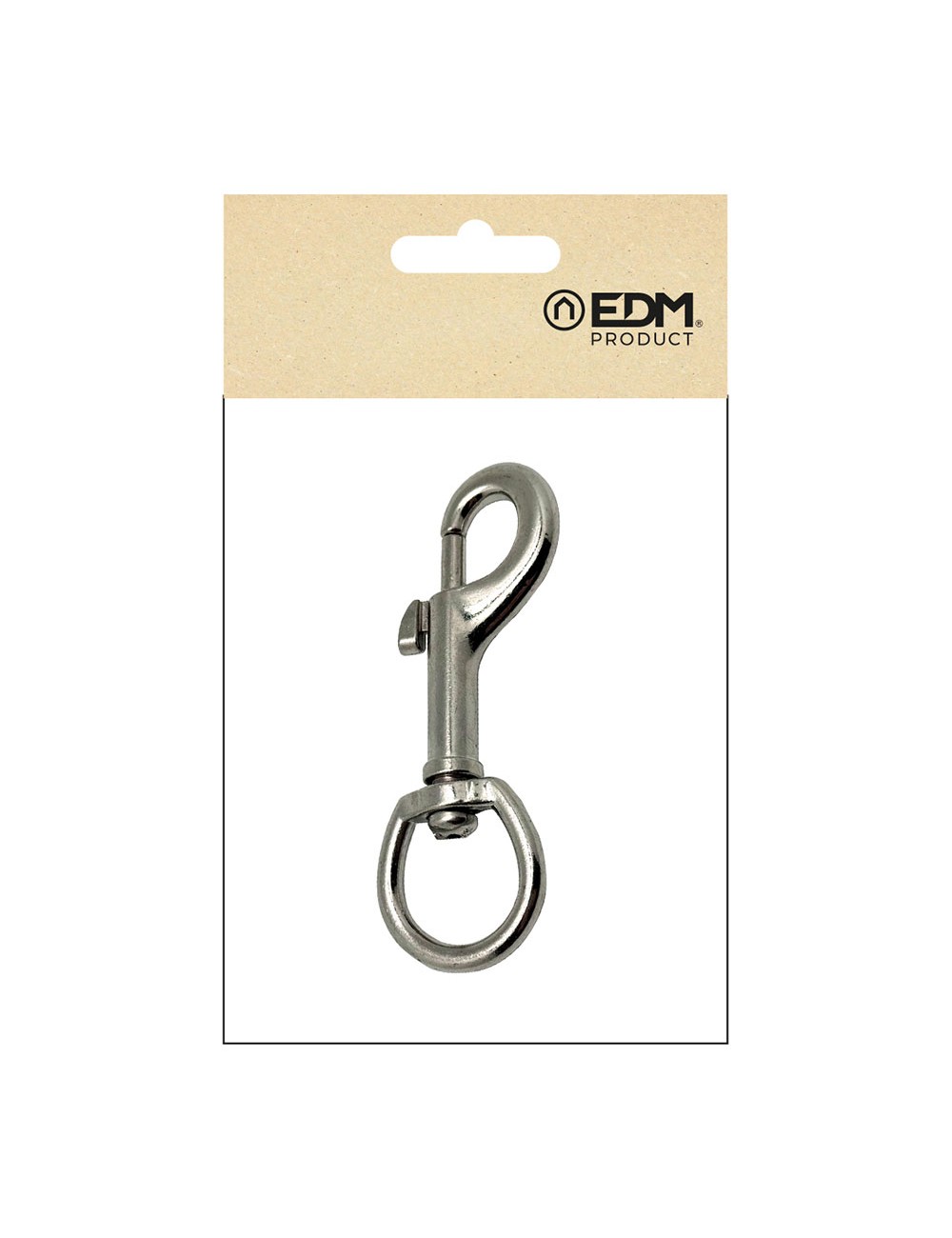 Mosquetón llavero anilla, msq05, acero niquelado, 80 mm, 5/8"