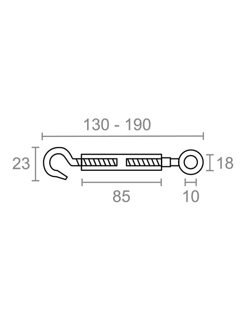 Tensor gancho-anilla din-1480 tns01, acero galvanizado, m6