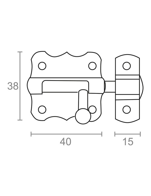 Pasador ps01, hierro niquelado, 40 mm