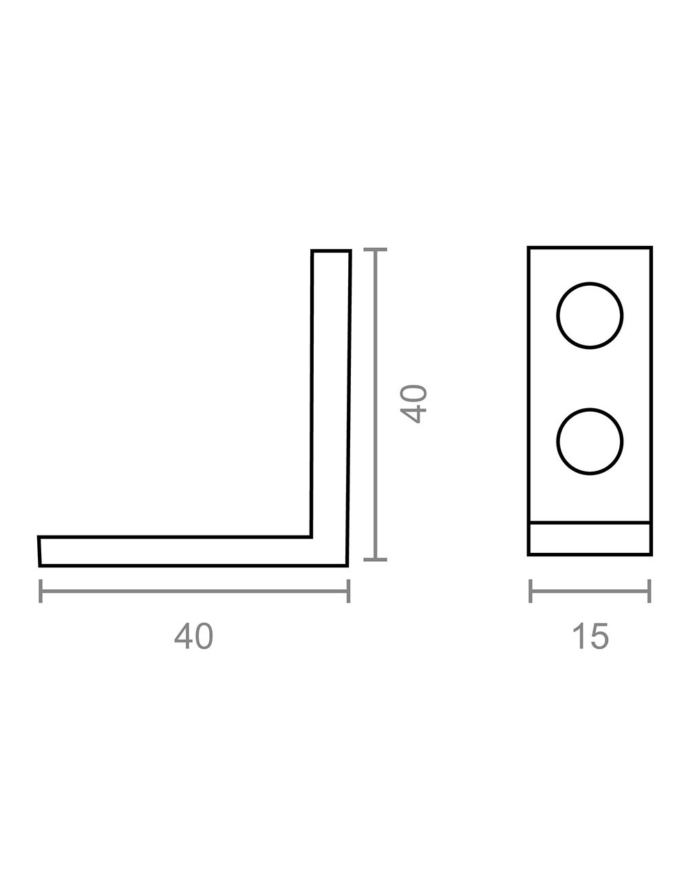 Ángulo refuerzo an02,acero zincado, 40 x 40 x 15 mm. 4 unidades