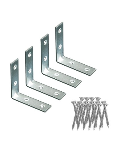 Ángulo refuerzo an02, acero zincado, 60 x 60 x 15 mm. 4 unidades