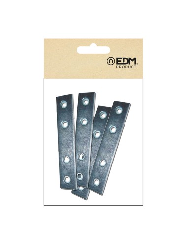 Placa recta unión plc02, acero zincado, 100 x 15 x 2 mm. 4 unidades