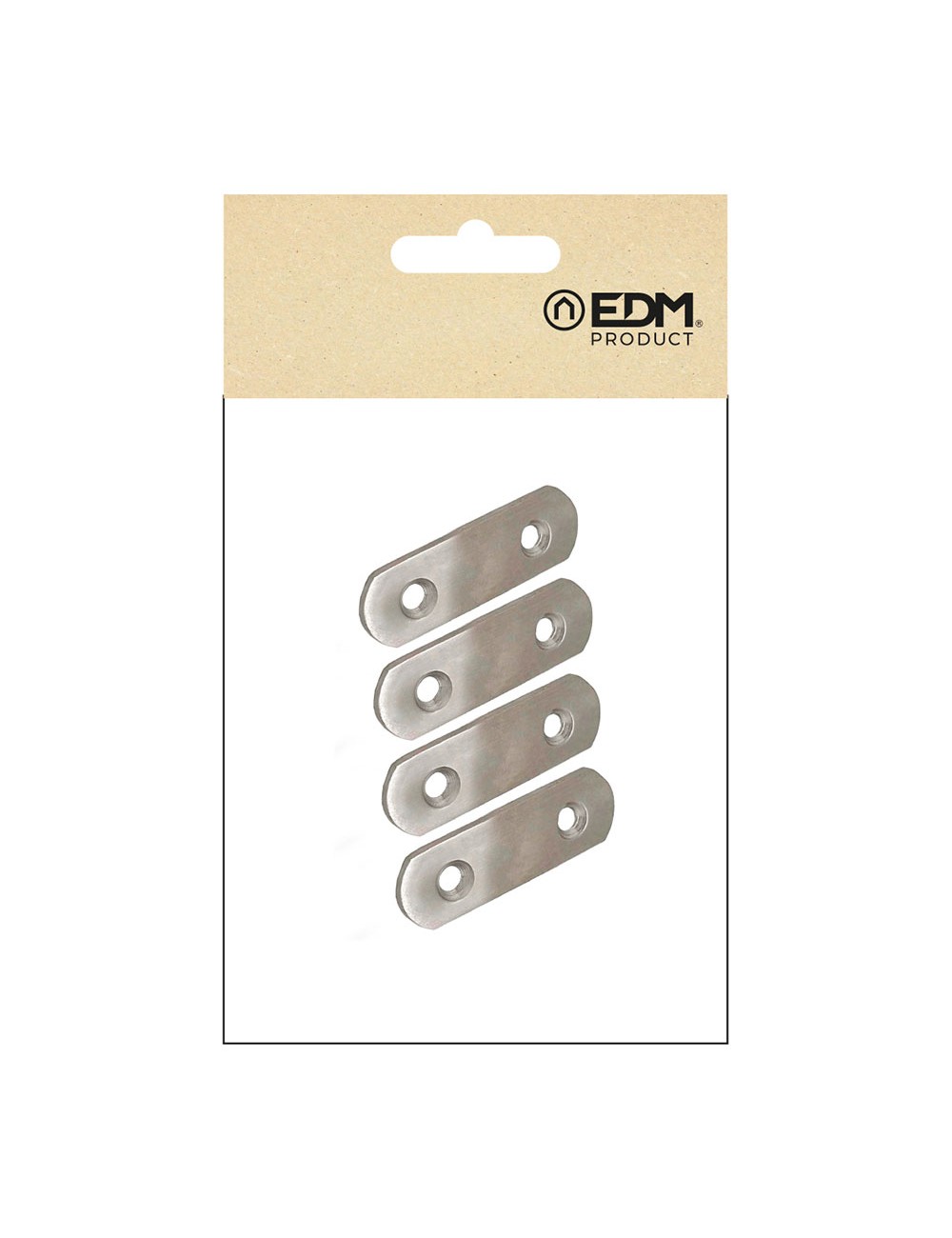 Placa recta unión plc14, acero inoxidable, 40 x 16 x 1,5 mm. 4 unidades