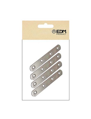 Placa recta unión plc14, acero inoxidable, 80 x 16 x 2 mm. 4 unidades