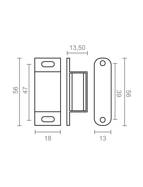 Cierre magnético im02, blanco, 56 x 18 mm, 2 unidades