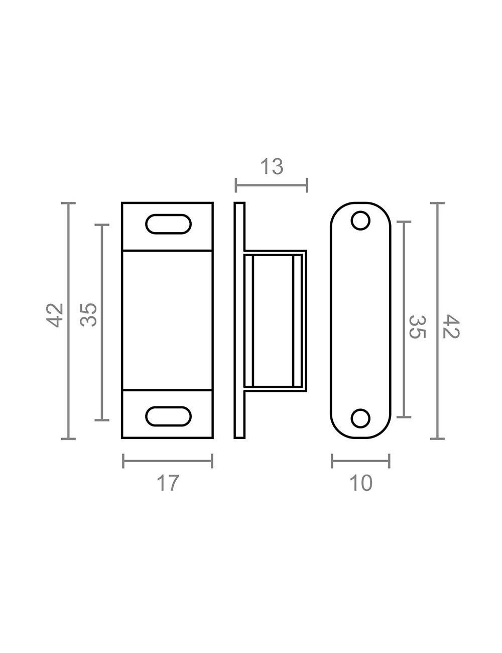 Cierre magnético im02, blanco, 42 x 18 mm, 2 unidades