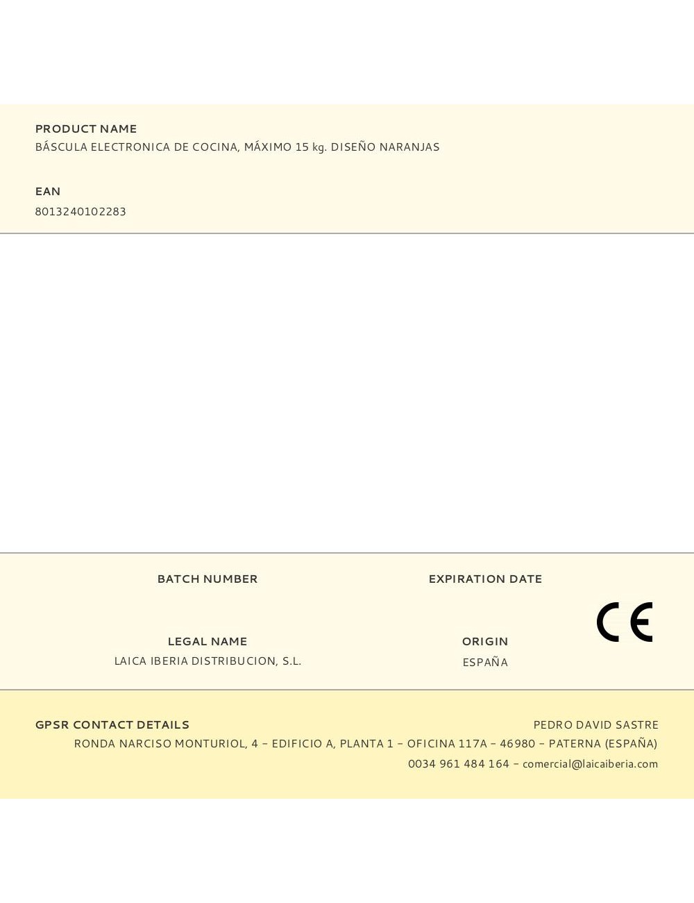 Báscula electronica de cocina, máximo 15 kg. diseño naranjas