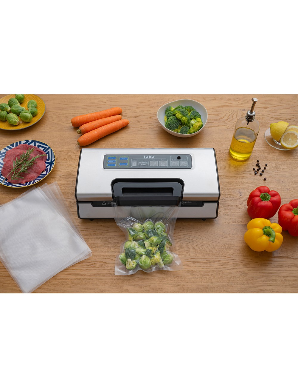 Máquina de vacío 20 l/min, con 2 rollos 28 x 600 cm