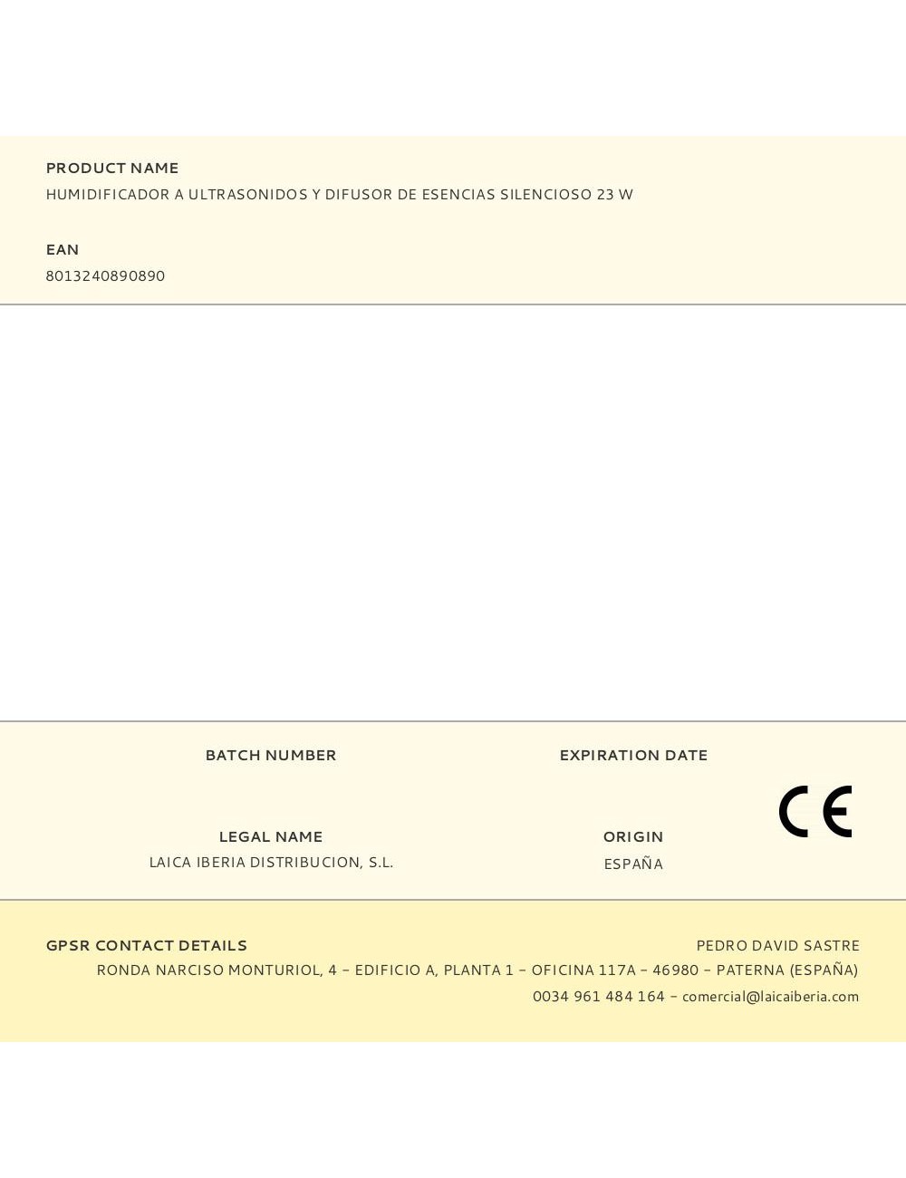 Humidificador a ultrasonidos y difusor de esencias silencioso 23 w