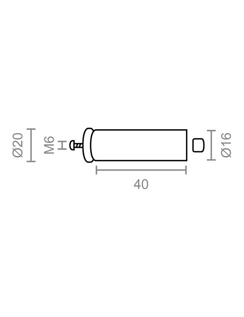 Tope persiana pr08, marfil 40 mm 2 unidades