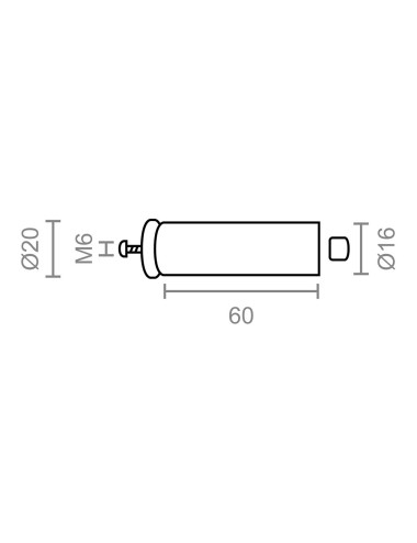 Tope persiana pr08, marfil 60 mm 2 unidades