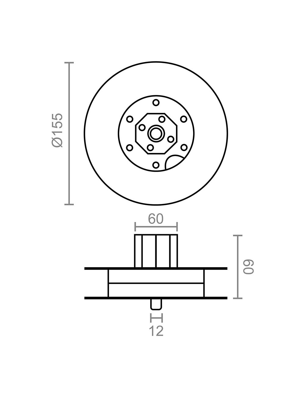Polea metalica con espiga pr19 zincado 150 mm