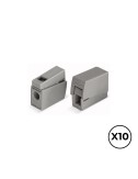 Conector rápido en linea presilla 2 vias, 1 rígido + 1 rígido, semirígido o flexible ø máximo 2,5 mm, gris, 10 uds