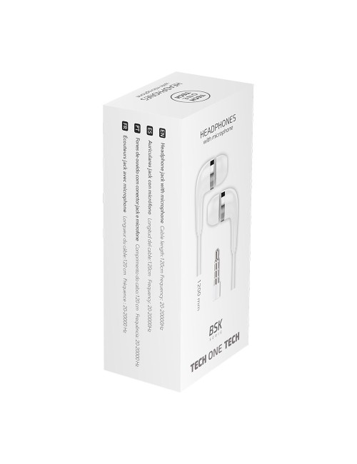 Auriculares bsk jack con micrófono, blanco