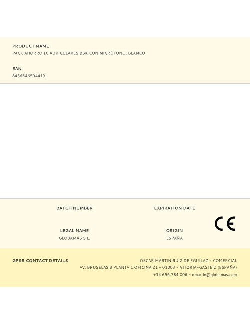 Pack ahorro 10 auriculares bsk con micrófono, blanco