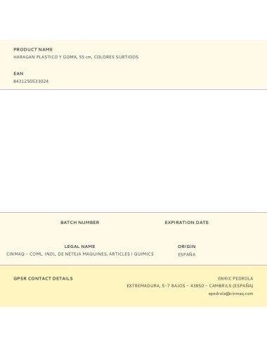 Haragan plastico y espuma, 55 cm, colores surtidos