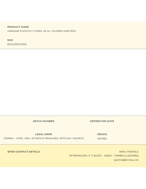 Haragan plastico y espuma, 55 cm, colores surtidos