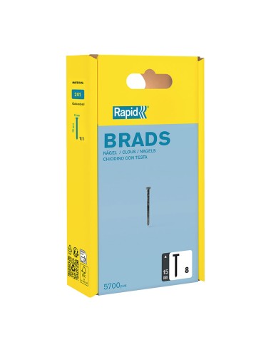 Clavo 8 / 15 mm galvanizado brad, 5700 uds