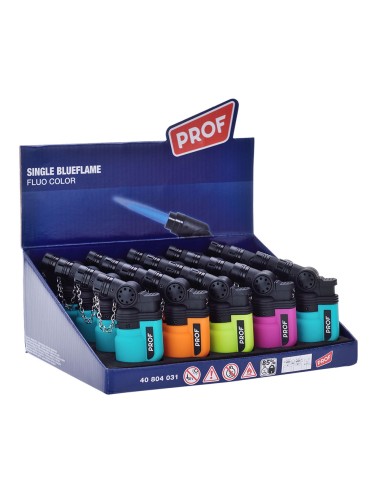 Encendedor electrónico, bidón de goma, llama azul, colores surtidos