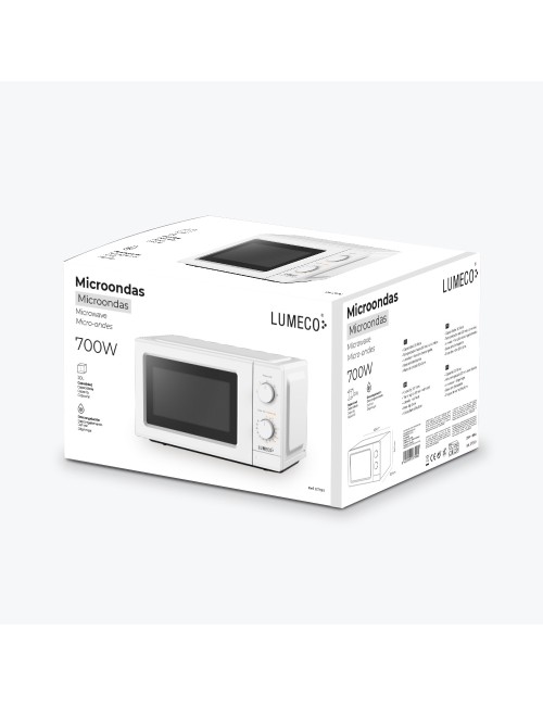 Microondas 700 w blanco 20 l 5 funciones ( 4 niveles + descongelación)