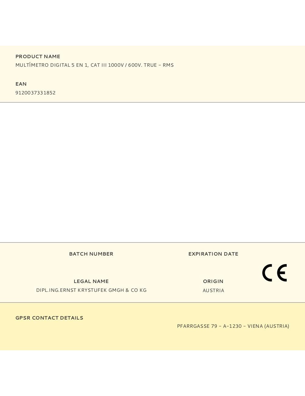 Multímetro digital 5 en 1, cat iii 1000v / 600v. true - rms