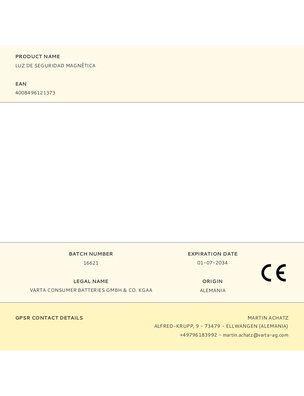 Luz de seguridad magnética